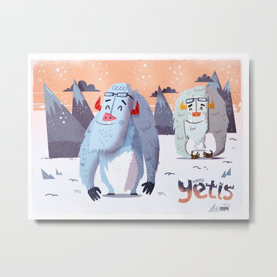 :::Happy Yetis::: Metal Print