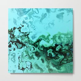 TURQUOISE GEODE ABSTRACT Metal Print