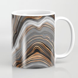 Elegant black marble with gold and copper veins Coffee Mug | Copper, Metallic, Marbled, Agate, Bohemian, Graphicdesign, Abstract, Watercolor, Gemstone, Gold 