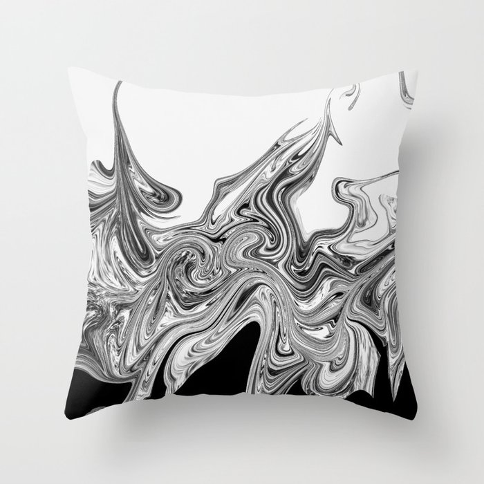 Modern Contemporary Black And White Abstract Throw Pillow By