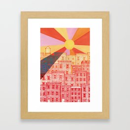 Brownstone Sunset  Framed Art Print