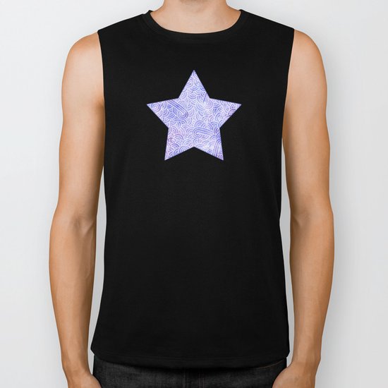 Lavender and white swirls doodles Biker Tank