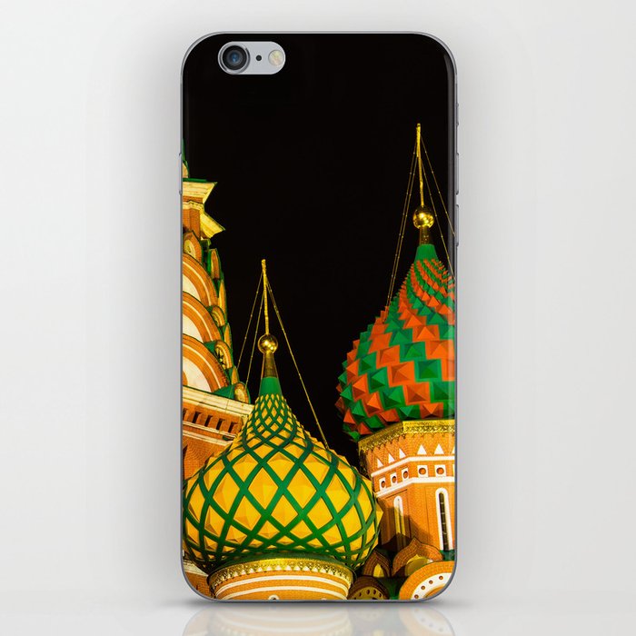Domes of St. Basil's Cathedral on red square iPhone Skin