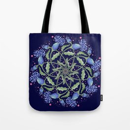 Mandala Wildflower Folk Art Tote Bag