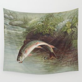 Leaping Brook Trout Wall Tapestry
