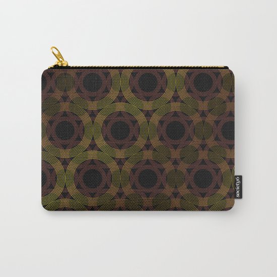 Beaded Circles Maroon and Gold Carry-All Pouch