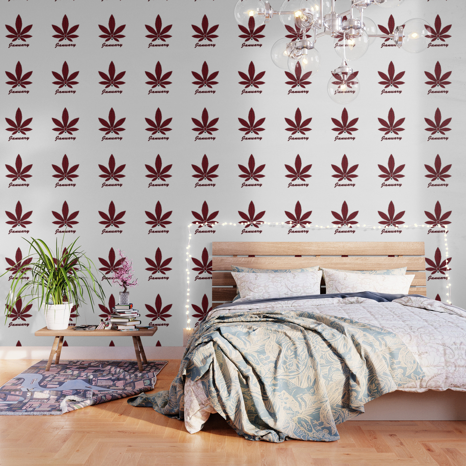 Birthstoned Leaf Of Month January Garnet Wallpaper By Wetpaint420 Society6