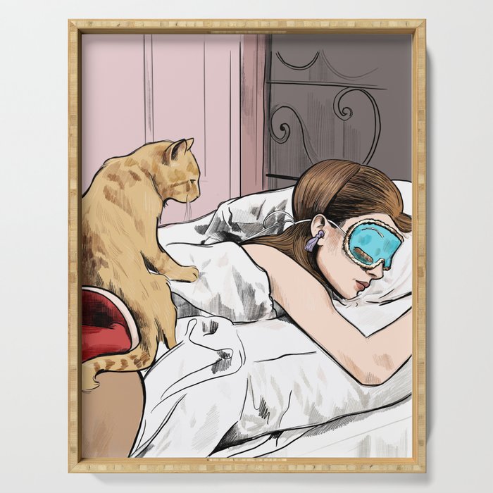 Holly Golightly the cat with no name - Audrey Hepburn in Breakfast at Tiffany's Serving Tray