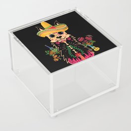 Muertos Day Of Dead Sugar Skull Alpaca Llama Acrylic Box