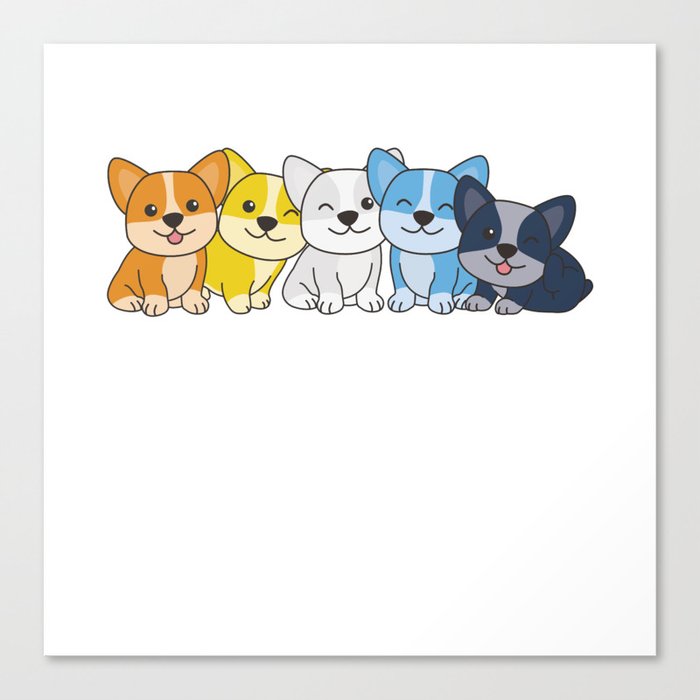 Aroace Flag Corgi Pride Lgbtq Cute Dogs Canvas Print