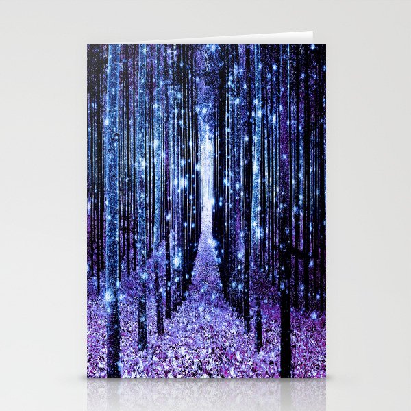 Magical Forest Turquoise Purple Stationery Cards