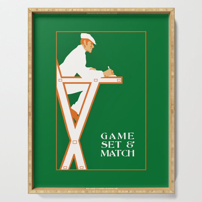 Game set and match retro tennis referee Serving Tray