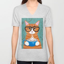 Ginger Catpuccino V Neck T Shirt