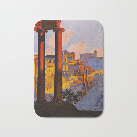 Vintage Rome Italy Travel Bath Mat