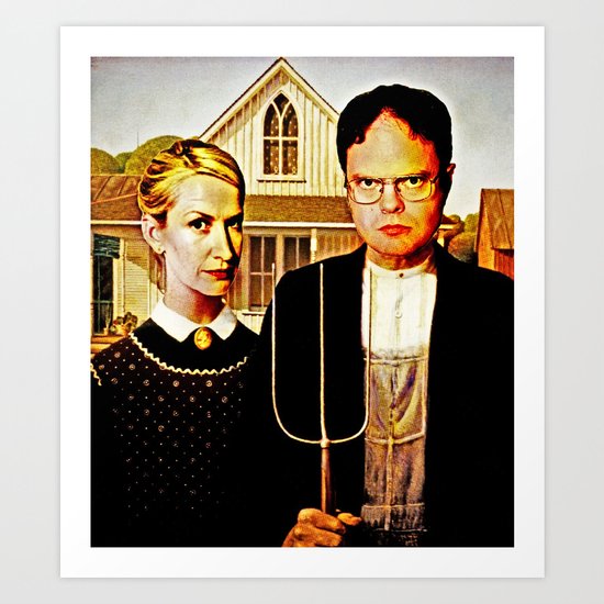 Dwight Schrute & Angela Martin (The Office: American Gothic) Art Print