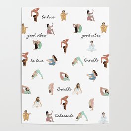 Breathe yoga print Poster