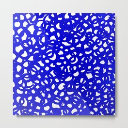 Electric Blue Abstract Metal Print | Modernist, Circles, Pattern, Electricblue, Shapes, Curated, Handdrawn, Lineart, Cobalt, Art 