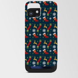 Christmas Pattern Woll Scarf Stockings Deer iPhone Card Case