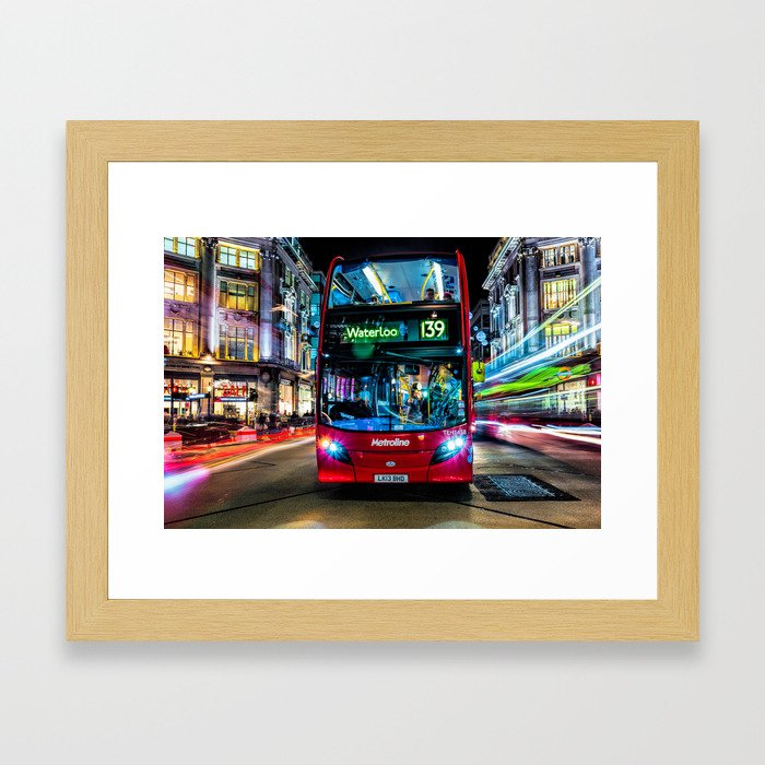 London Red Bus Colourful Framed Art Print