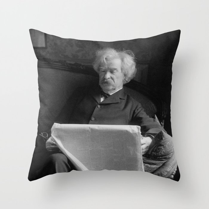 Mark Twain - American Author and Humorist Throw Pillow