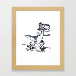 Skateboarding Dinosaur Framed Art Print