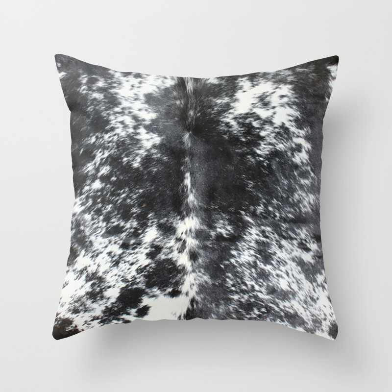 Black And White Cowhide Throw Pillow By Koovox Society6