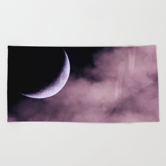 Crescent Moon On A Fluffy Pillow Beach Towel