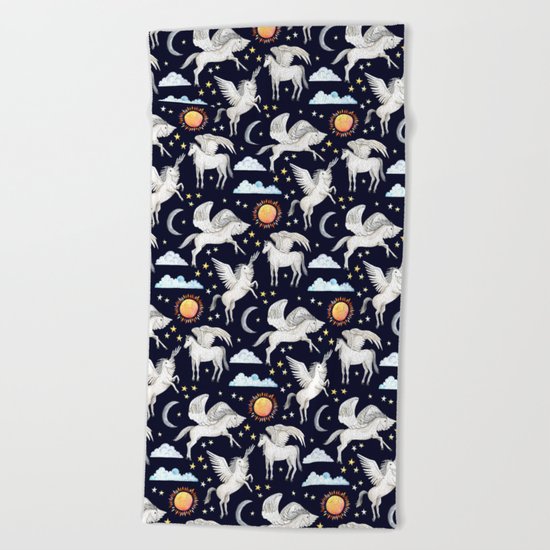 Pegasus, Son of Poseidon Beach Towel