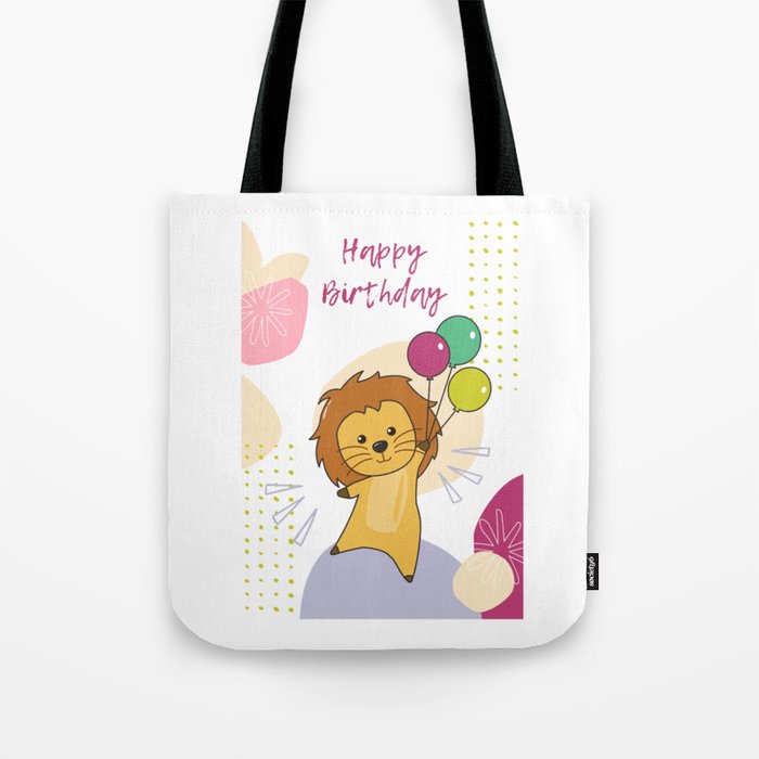 Lion Wishes Happy Birthday To You Lions Tote Bag