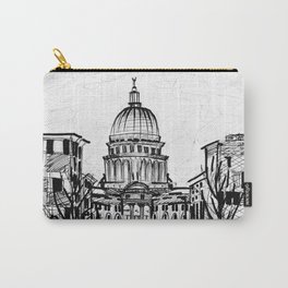 Winter in Madison Carry-All Pouch | Midwest, Drawing, Impression, Madison, Monona, Architecture, Pen, Terrace, Mendota, University 