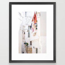 Laundry day in Puglia Framed Art Print