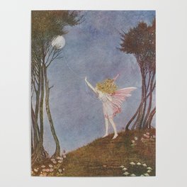 “Pearls of Moonlight” by Ida Rentoul Outhwaite (1916) Poster