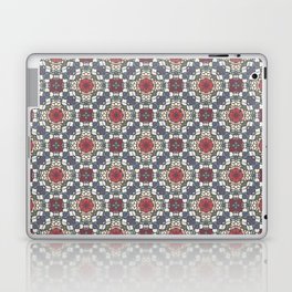 Blue and Salmon Tile - Gray Laptop Skin