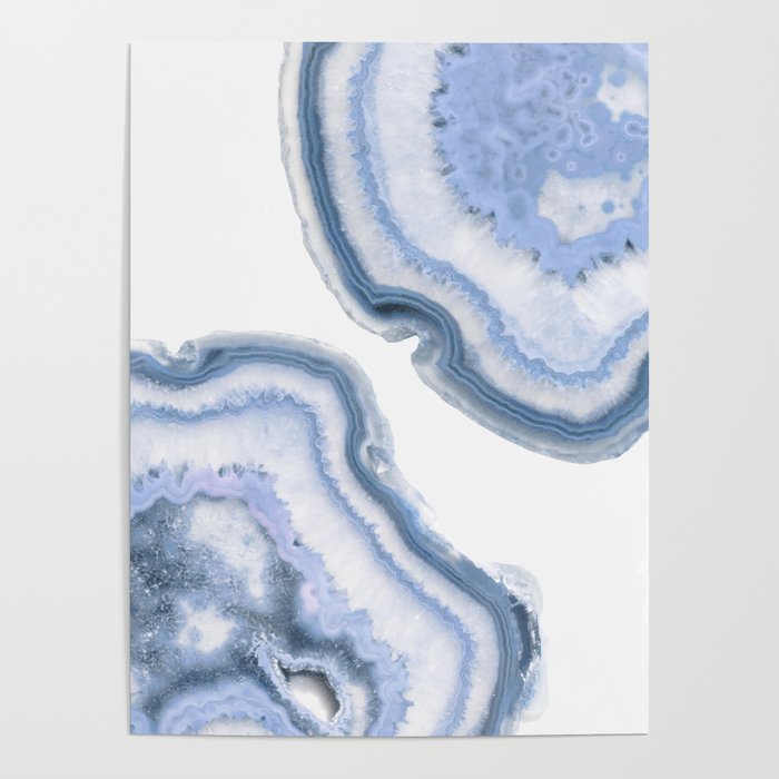 Airy Blue Agate Poster