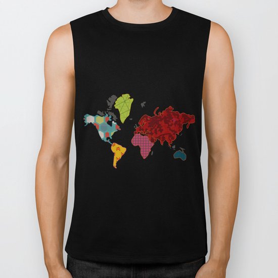 Simi's Map of the World Biker Tank