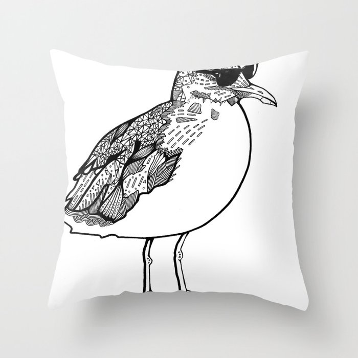 cool Seagull Throw Pillow