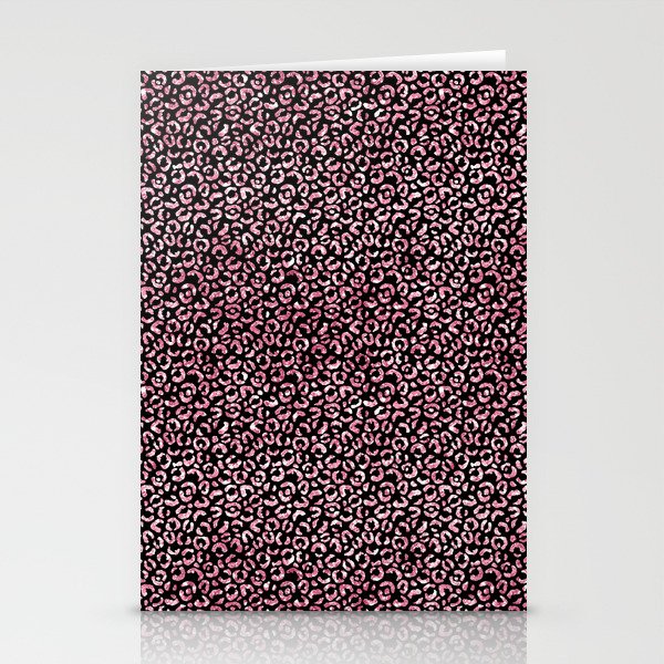Girly Pink Leopard Pattern Stationery Cards
