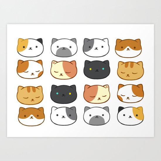 Neko Atsume Cats Art Print By Fragumm Society6