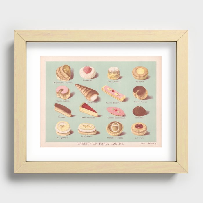 Vintage French Pastries Recessed Framed Print