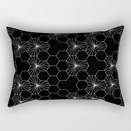 Geometric flowers black and white  Rectangular Pillow