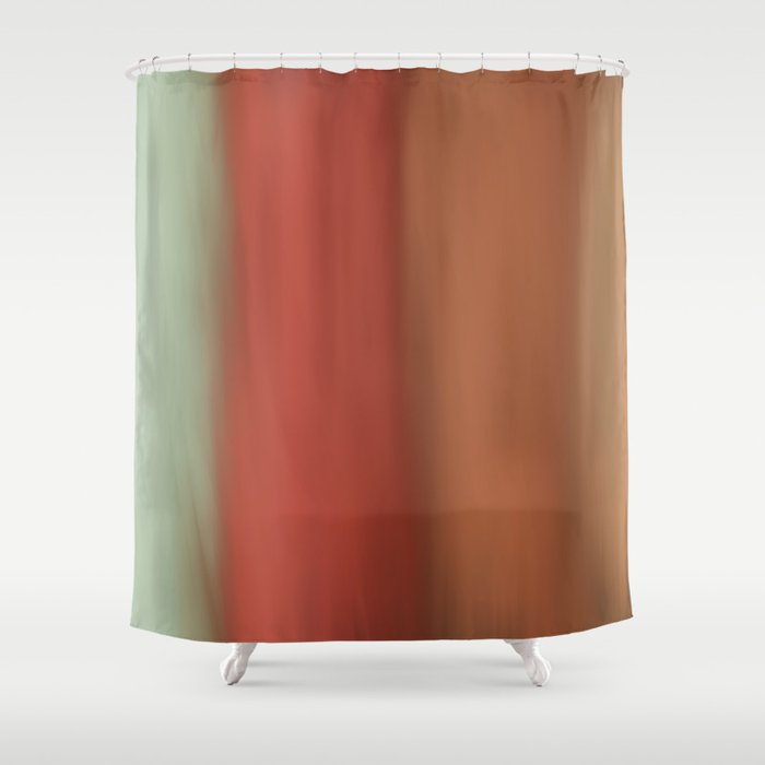 Modern Artsy Mint Green Coral Colorblock Brushstrokes Shower Curtain