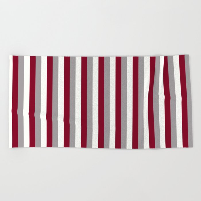 Team Colors 4... Maroon,white and gray Beach Towel