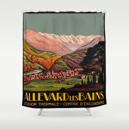 Allevard France - Vintage Travel Poster Shower Curtain