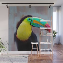 Toucan painting colorful bird - tropical Wall Mural