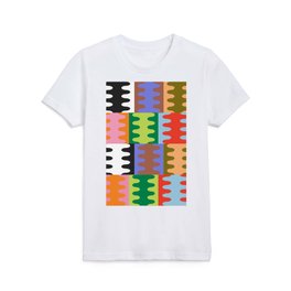 Funky Modern Wavy Shapes | Color Block Pattern Kids T Shirt