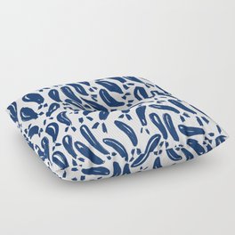 Blue Fishes Ocean Indigo Sea Pattern Floor Pillow