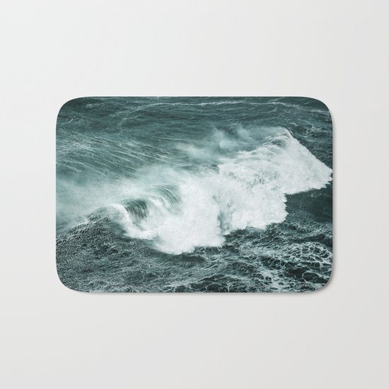 Wild waves crashing Bath Mat