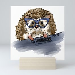 Hedge Hog At Work Mini Art Print