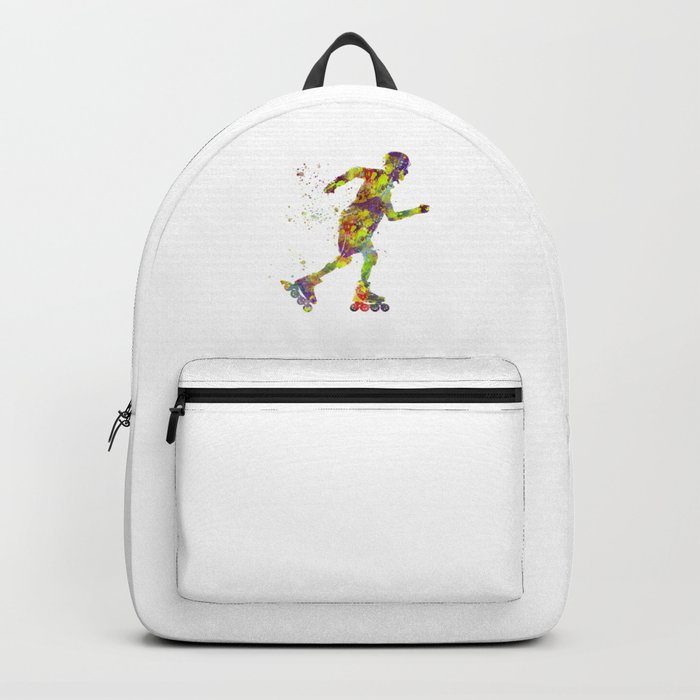 Young skater in watercolor Backpack