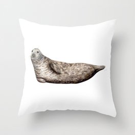 Grey Seal (Halichoerus grypus) Throw Pillow